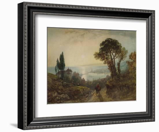 'View over a harbour', c1859, (1938)-William Wyld-Framed Giclee Print