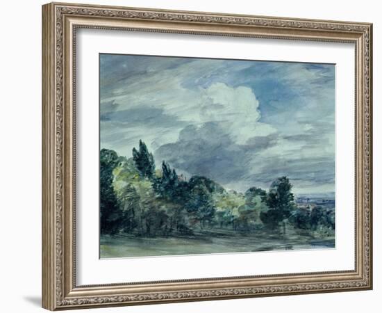 View over a Wide Landscape, with Trees in the Foreground, September 1832-John Constable-Framed Giclee Print