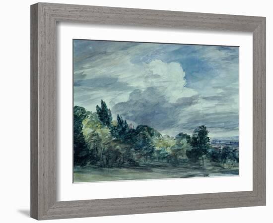 View over a Wide Landscape, with Trees in the Foreground, September 1832-John Constable-Framed Giclee Print