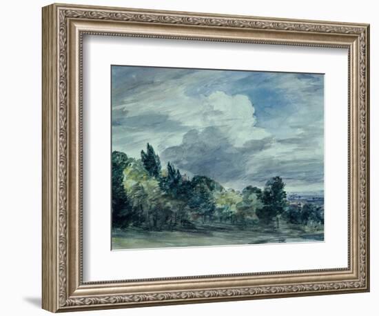 View over a Wide Landscape, with Trees in the Foreground, September 1832-John Constable-Framed Giclee Print