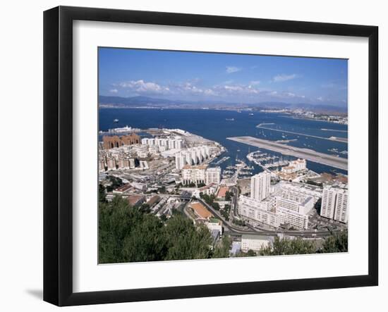 View Over Airport and Europort, Gibraltar, Mediterranean-Michael Jenner-Framed Photographic Print