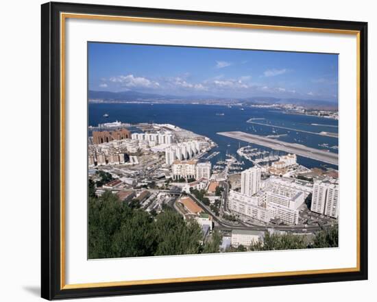 View Over Airport and Europort, Gibraltar, Mediterranean-Michael Jenner-Framed Photographic Print