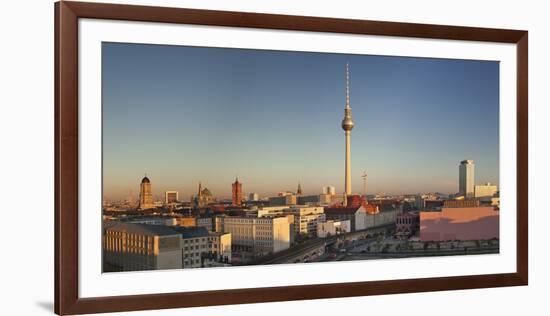 View over Alexanderstrasse to TV Tower, Rotes Rathaus (Red Town Hall), Hotel Park Inn and Alexa sho-Markus Lange-Framed Photographic Print