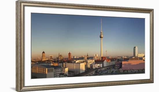 View over Alexanderstrasse to TV Tower, Rotes Rathaus (Red Town Hall), Hotel Park Inn and Alexa sho-Markus Lange-Framed Photographic Print