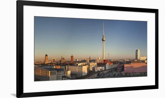 View over Alexanderstrasse to TV Tower, Rotes Rathaus (Red Town Hall), Hotel Park Inn and Alexa sho-Markus Lange-Framed Photographic Print