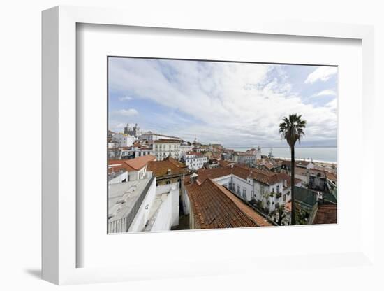 View over Alfama District and Cathedral SŽ, Lisbon, Portugal-Axel Schmies-Framed Photographic Print