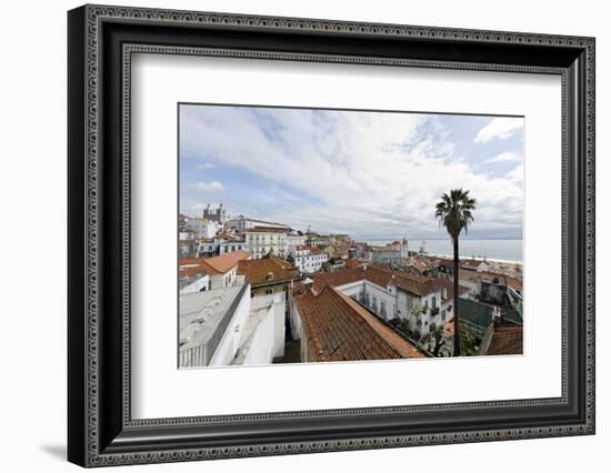 View over Alfama District and Cathedral SŽ, Lisbon, Portugal-Axel Schmies-Framed Photographic Print