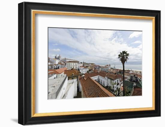 View over Alfama District and Cathedral SŽ, Lisbon, Portugal-Axel Schmies-Framed Photographic Print