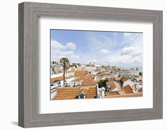 View over Alfama District and SŽ Cathedral-Axel Schmies-Framed Photographic Print