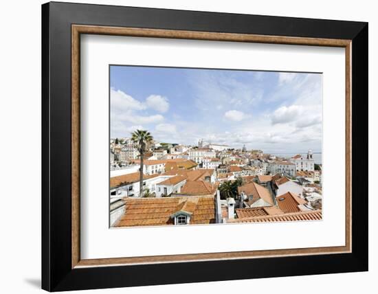 View over Alfama District and SŽ Cathedral-Axel Schmies-Framed Photographic Print