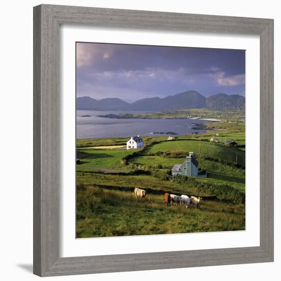 View over Allihies and Ballydonegan Bay, Beara Peninsula, County Cork, Munster, Republic of Ireland-Stuart Black-Framed Photographic Print