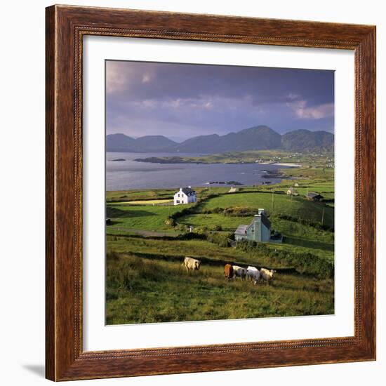 View over Allihies and Ballydonegan Bay, Beara Peninsula, County Cork, Munster, Republic of Ireland-Stuart Black-Framed Photographic Print