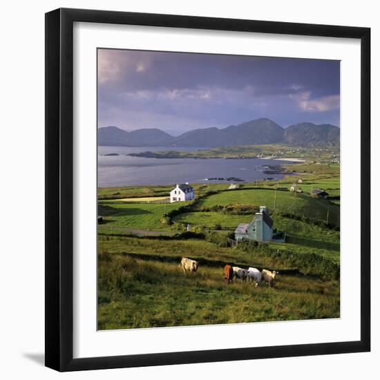 View over Allihies and Ballydonegan Bay, Beara Peninsula, County Cork, Munster, Republic of Ireland-Stuart Black-Framed Photographic Print