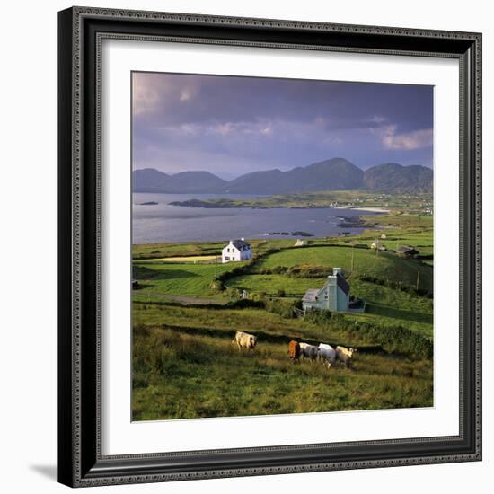View over Allihies and Ballydonegan Bay, Beara Peninsula, County Cork, Munster, Republic of Ireland-Stuart Black-Framed Photographic Print