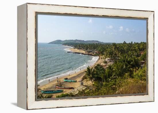 View over Anjuna Beach, Goa, India, Asia-Yadid Levy-Framed Premier Image Canvas