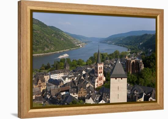 View over Bacharach and River Rhine, Rhine Valley, Germany-Peter Adams-Framed Premier Image Canvas