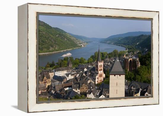View over Bacharach and River Rhine, Rhine Valley, Germany-Peter Adams-Framed Premier Image Canvas