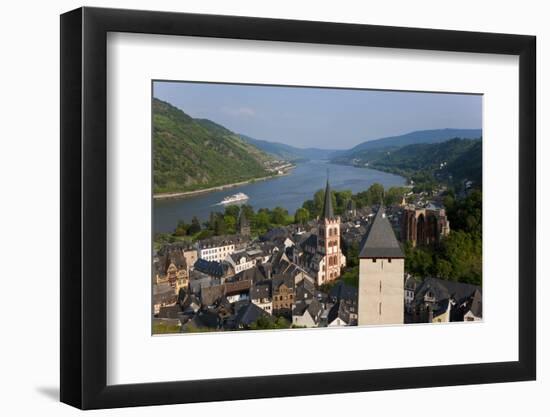 View over Bacharach and River Rhine, Rhine Valley, Germany-Peter Adams-Framed Photographic Print