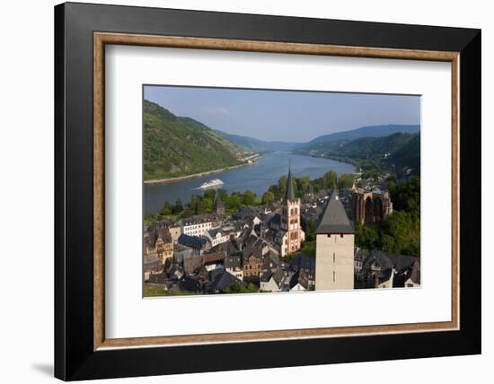 View over Bacharach and River Rhine, Rhine Valley, Germany-Peter Adams-Framed Photographic Print