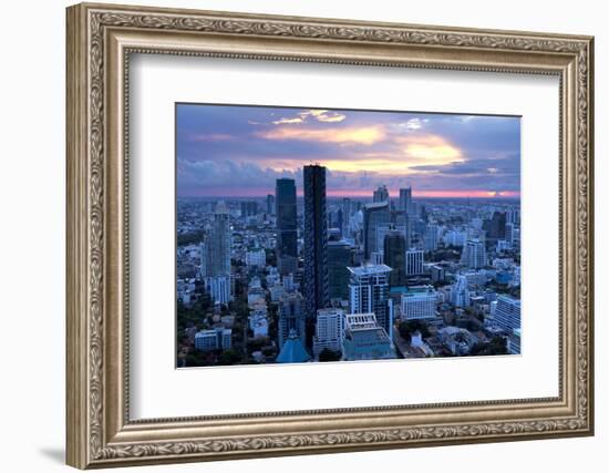 View over Bangkok at Sunset from the Vertigo Bar on the Roof the Banyan Tree Hotel-Lee Frost-Framed Photographic Print