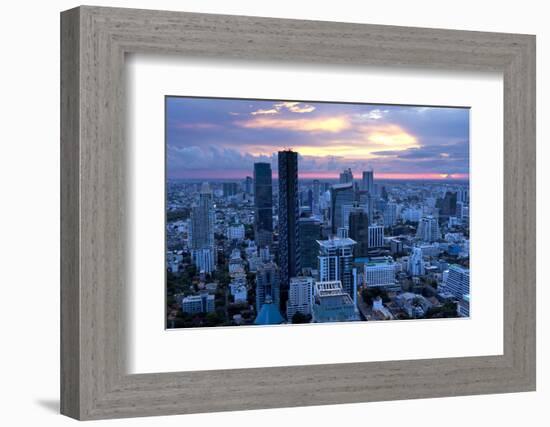 View over Bangkok at Sunset from the Vertigo Bar on the Roof the Banyan Tree Hotel-Lee Frost-Framed Photographic Print