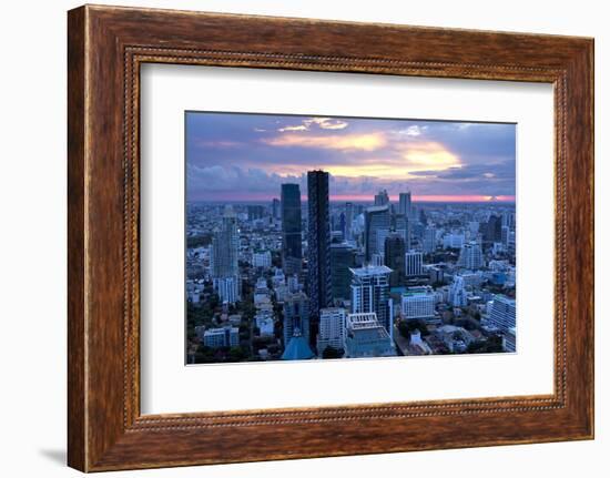 View over Bangkok at Sunset from the Vertigo Bar on the Roof the Banyan Tree Hotel-Lee Frost-Framed Photographic Print