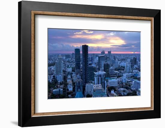 View over Bangkok at Sunset from the Vertigo Bar on the Roof the Banyan Tree Hotel-Lee Frost-Framed Photographic Print