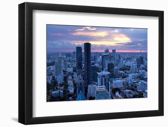 View over Bangkok at Sunset from the Vertigo Bar on the Roof the Banyan Tree Hotel-Lee Frost-Framed Photographic Print