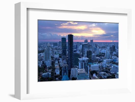 View over Bangkok at Sunset from the Vertigo Bar on the Roof the Banyan Tree Hotel-Lee Frost-Framed Photographic Print