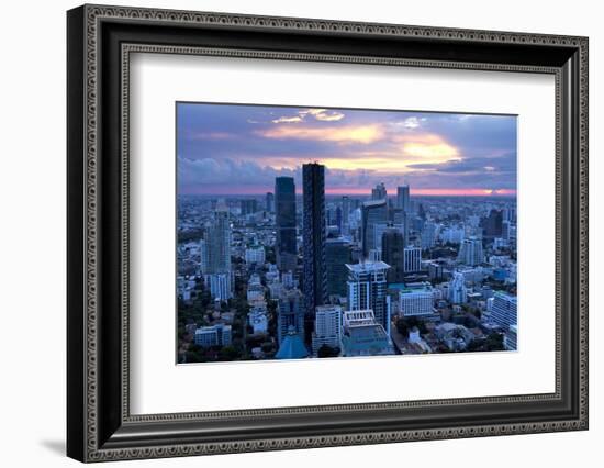 View over Bangkok at Sunset from the Vertigo Bar on the Roof the Banyan Tree Hotel-Lee Frost-Framed Photographic Print