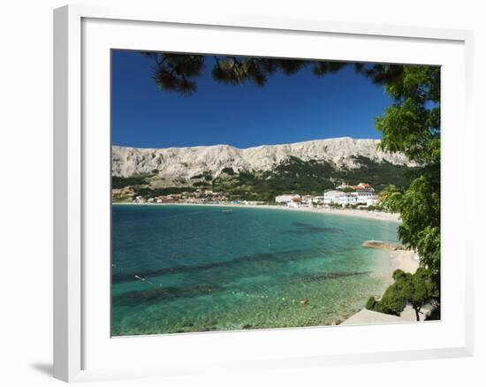 View over Bay, Baska, Krk Island, Kvarner Gulf, Croatia, Adriatic, Europe-Stuart Black-Framed Photographic Print