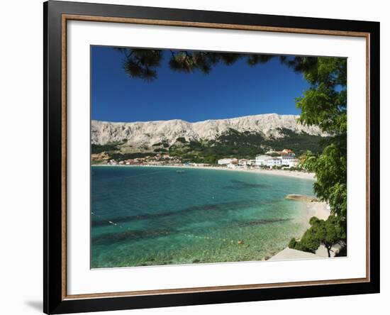 View over Bay, Baska, Krk Island, Kvarner Gulf, Croatia, Adriatic, Europe-Stuart Black-Framed Photographic Print