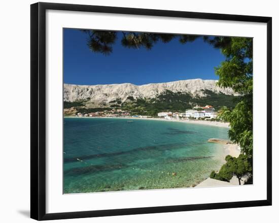 View over Bay, Baska, Krk Island, Kvarner Gulf, Croatia, Adriatic, Europe-Stuart Black-Framed Photographic Print