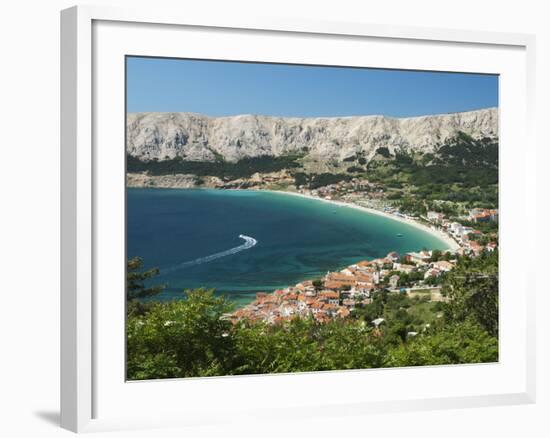 View over Bay, Baska, Krk Island, Kvarner Gulf, Croatia, Adriatic, Europe-Stuart Black-Framed Photographic Print