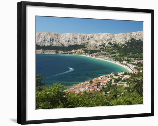 View over Bay, Baska, Krk Island, Kvarner Gulf, Croatia, Adriatic, Europe-Stuart Black-Framed Photographic Print