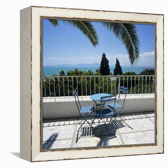 View over Bay of Tunis from Terrace of Dar Said Hotel, Sidi Bou Said, Tunisia, North Africa, Africa-Stuart Black-Framed Premier Image Canvas