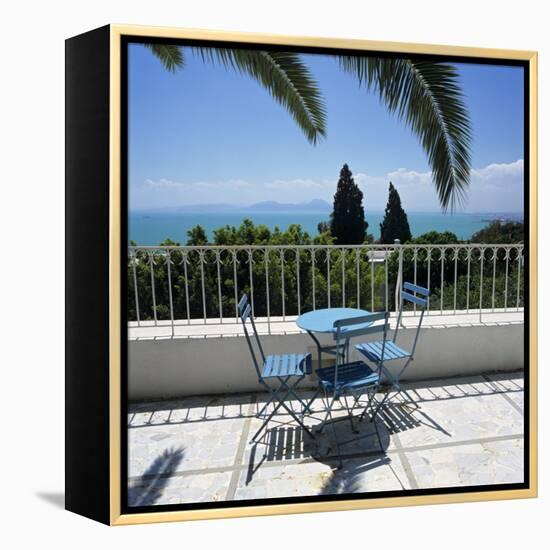 View over Bay of Tunis from Terrace of Dar Said Hotel, Sidi Bou Said, Tunisia, North Africa, Africa-Stuart Black-Framed Premier Image Canvas