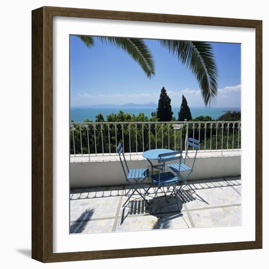 View over Bay of Tunis from Terrace of Dar Said Hotel, Sidi Bou Said, Tunisia, North Africa, Africa-Stuart Black-Framed Photographic Print