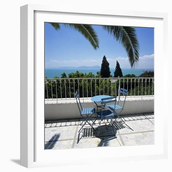 View over Bay of Tunis from Terrace of Dar Said Hotel, Sidi Bou Said, Tunisia, North Africa, Africa-Stuart Black-Framed Photographic Print