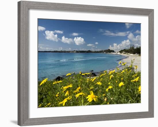 View over Beach in Spring, Fontane Bianche, Near Siracusa, Sicily, Italy, Mediterranean, Europe-Stuart Black-Framed Photographic Print