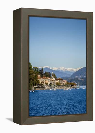 View over Belgirate, Lake Maggiore, Italian Lakes, Piedmont, Italy, Europe-Yadid Levy-Framed Premier Image Canvas