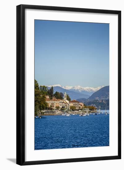 View over Belgirate, Lake Maggiore, Italian Lakes, Piedmont, Italy, Europe-Yadid Levy-Framed Photographic Print