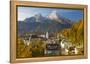 View over Berchtesgaden and the Watzmann Mountain, Berchtesgaden, Bavaria, Germany, Europe-Miles Ertman-Framed Premier Image Canvas