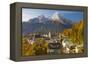 View over Berchtesgaden and the Watzmann Mountain, Berchtesgaden, Bavaria, Germany, Europe-Miles Ertman-Framed Premier Image Canvas