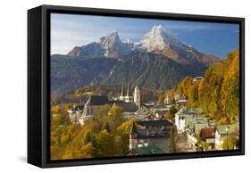 View over Berchtesgaden and the Watzmann Mountain, Berchtesgaden, Bavaria, Germany, Europe-Miles Ertman-Framed Premier Image Canvas