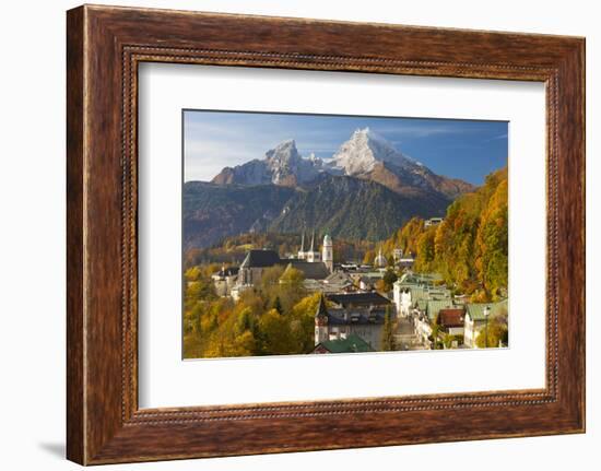 View over Berchtesgaden and the Watzmann Mountain, Berchtesgaden, Bavaria, Germany, Europe-Miles Ertman-Framed Photographic Print