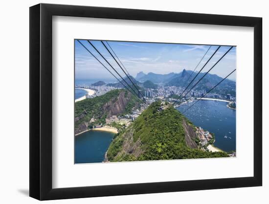 View over Botafogo and the Corcovado from the Sugar Loaf Mountain-Gabrielle and Michael Therin-Weise-Framed Photographic Print