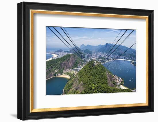 View over Botafogo and the Corcovado from the Sugar Loaf Mountain-Gabrielle and Michael Therin-Weise-Framed Photographic Print