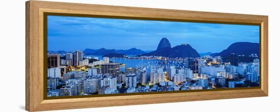 View over Botafogo towards the Sugarloaf Mountain at twilight, Rio de Janeiro, Brazil, South Americ-Karol Kozlowski-Framed Premier Image Canvas