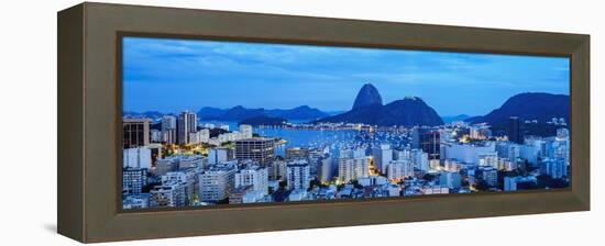 View over Botafogo towards the Sugarloaf Mountain at twilight, Rio de Janeiro, Brazil, South Americ-Karol Kozlowski-Framed Premier Image Canvas